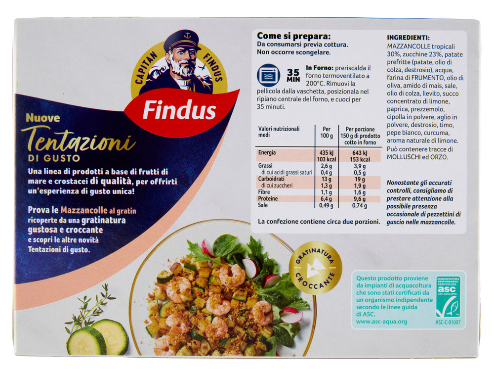 Mazzancolle Al Gratin Zucchine Limone E Timo Findus - Foto 3
