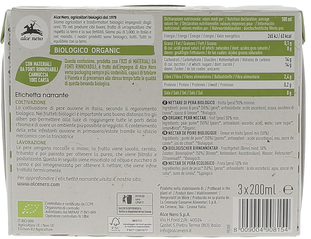 Nettare Pera Alce Nero 3 Da Ml.200 Cad. - Foto 3