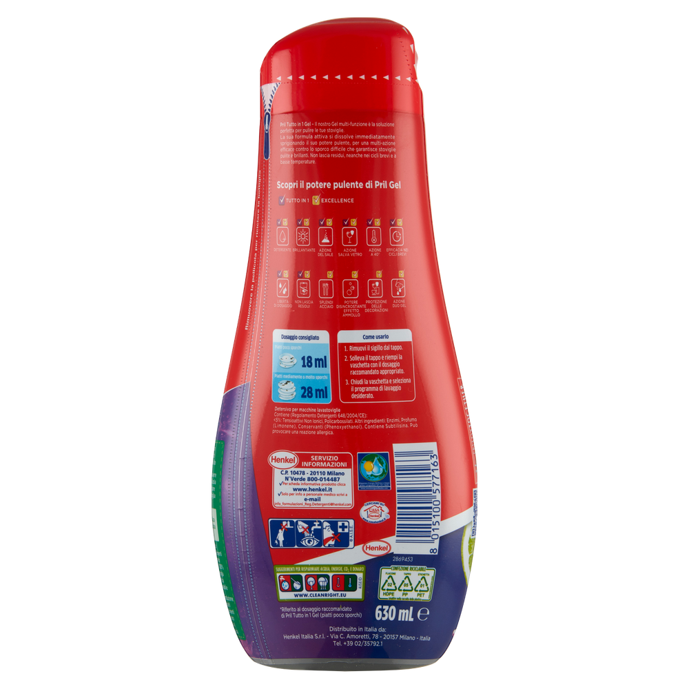 Detergente Lavastoviglie Gel Limone Tutto In 1 Pril 35 Lavaggi - Foto 3