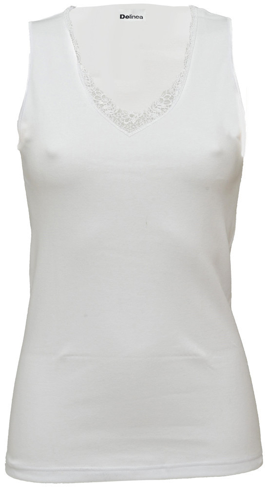 Maglia Donna Spalla Larga Con Pizzo Macram   3 Bianco Delinea - Foto 1