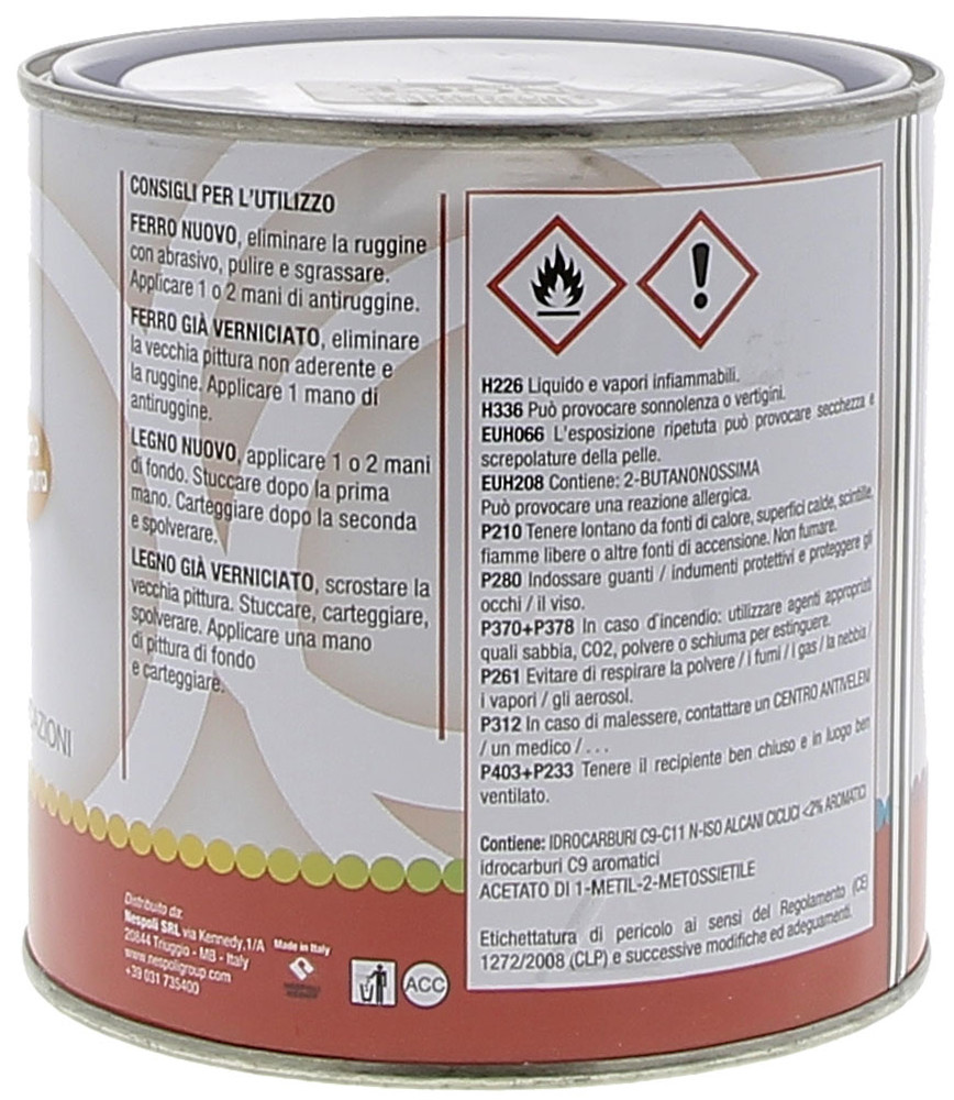 Smalto Lucido A Base Solvente Bianco Lucido 0,75l Bravo Colors - Foto 2