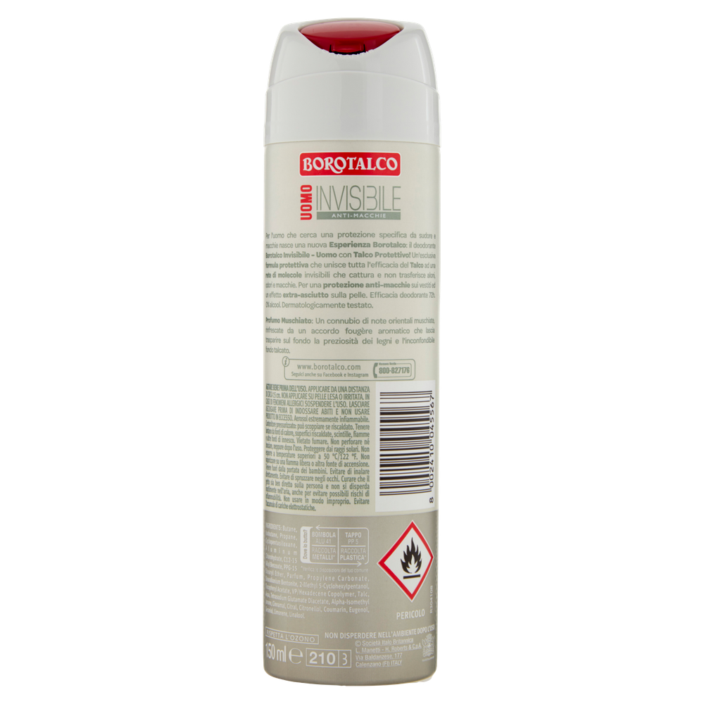 Deodorante Spray Men Invisibile Dry Borotalco