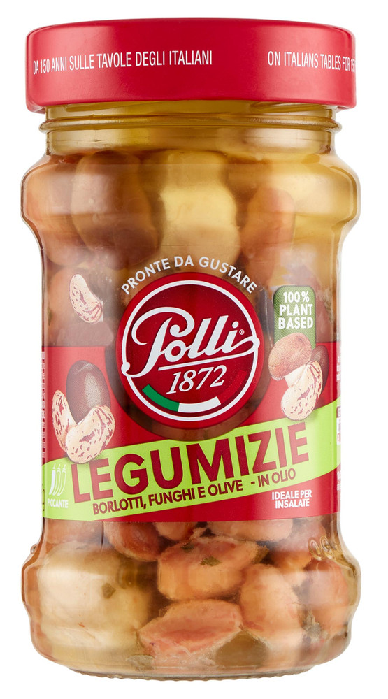 Mix Di Fagioli Borlotti, Funghi E Olive In Olio Legumizie Polli - Foto 1