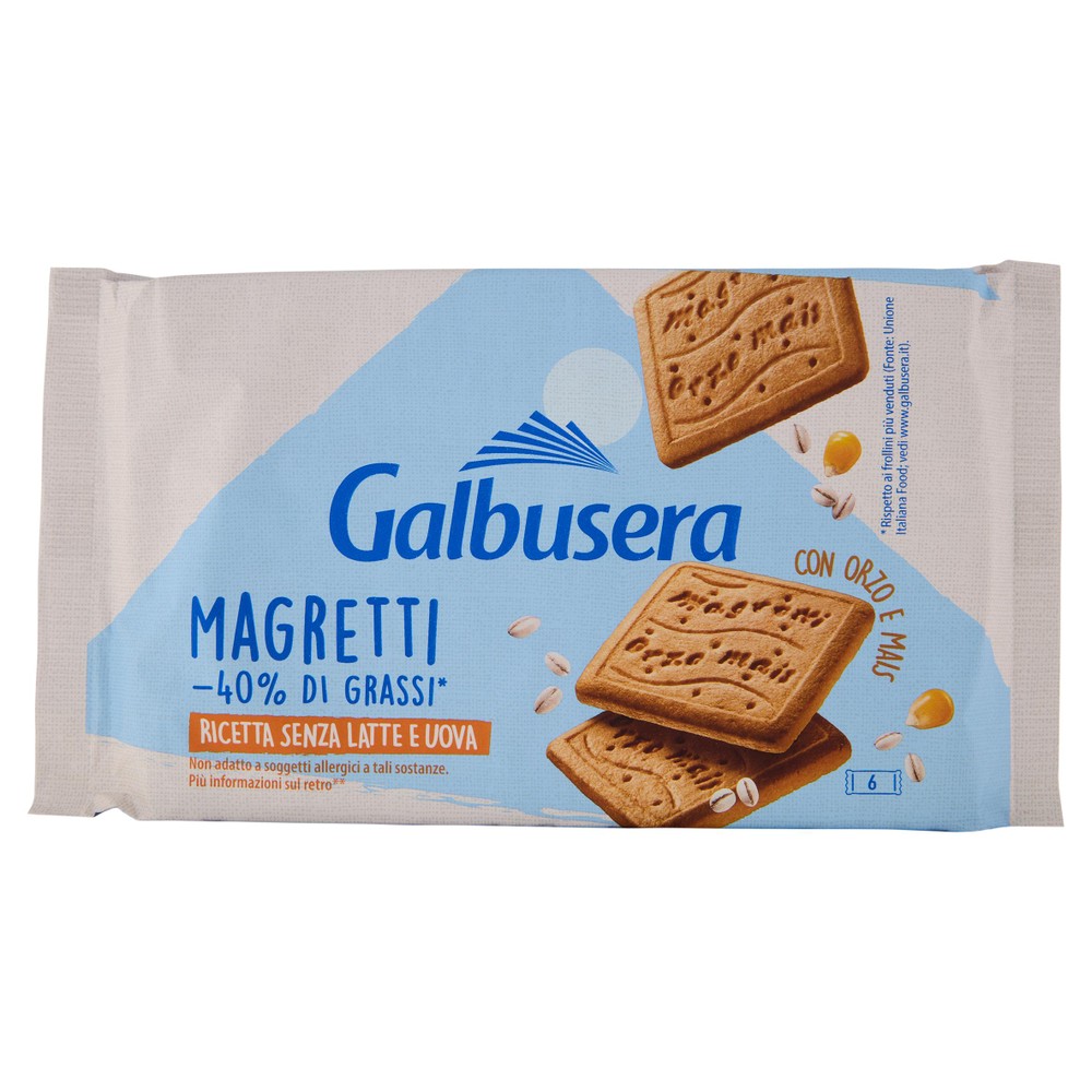 Biscotti Magretti -40% Di Grassi Con Orzo E Mais 6x58,3g Galbusera - Foto 1