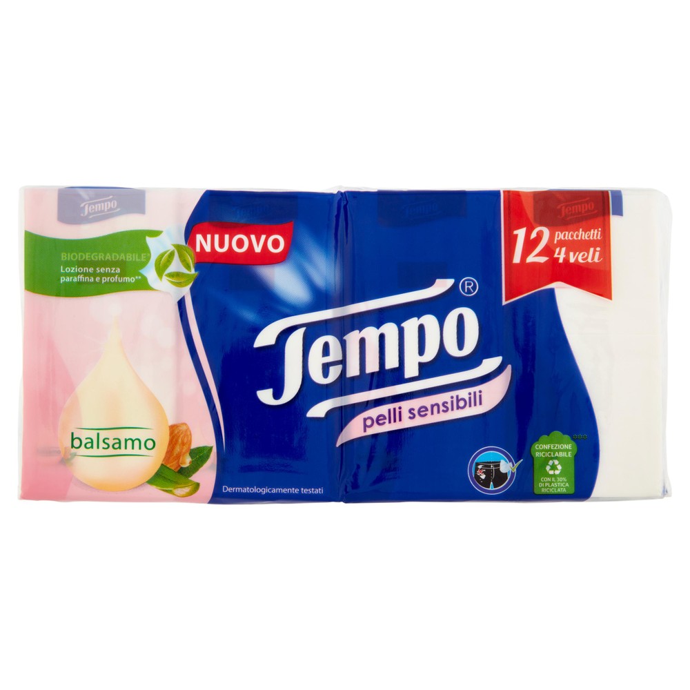 Fazzoletti Tempo Pelli Sensibili 4 Veli Conf. Da 12 - Foto 1