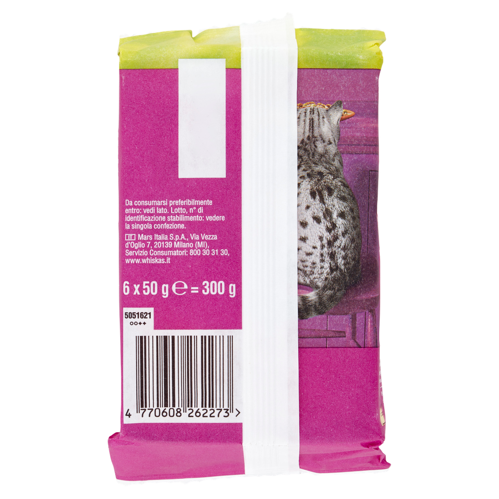 Whiskas Pranzetti Cibo Umido Per Gatti Adulti, Carne E Verdura, 6x50g - Foto 3