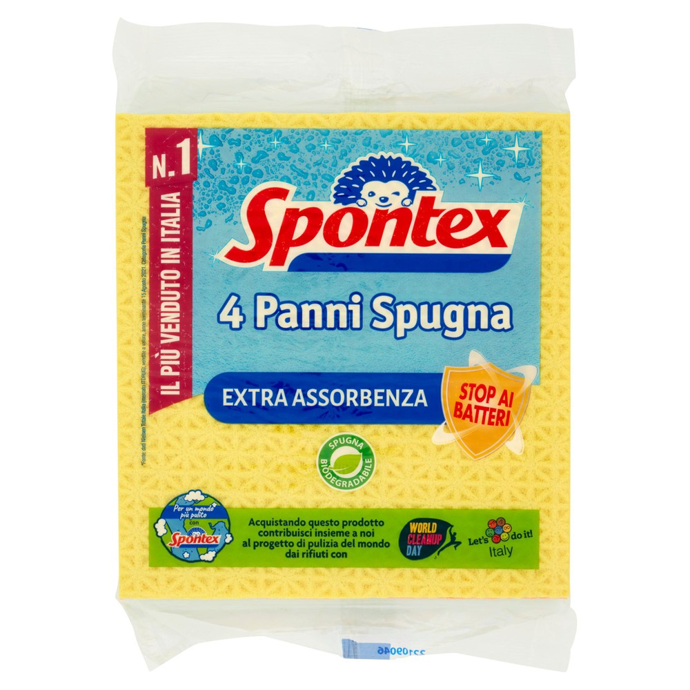 4 Panni Spugna Con Agente Antibatterico Spontex - Foto 1