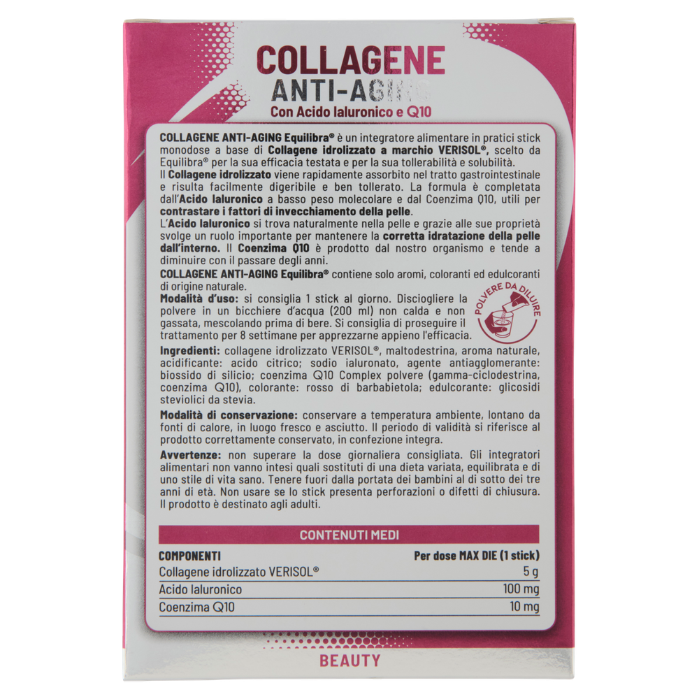 Equilibra Collagene Anti-Aging Con Acido Ialuronico E Q10 14 Stick - Foto 3