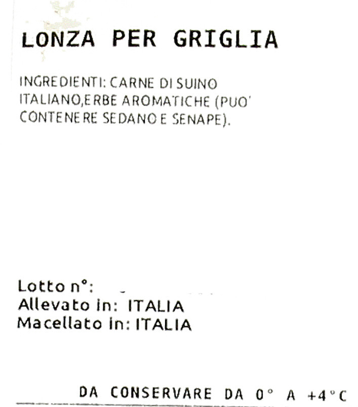 LONZA GRIGLIA SUI.ITAL