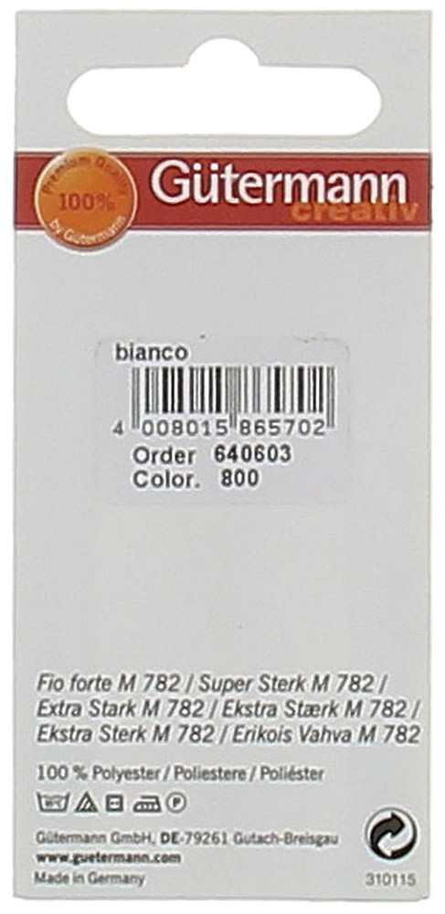 Filo Ultra Forte Colore 800 Bianco Mt.100 Gutermann - Foto 2
