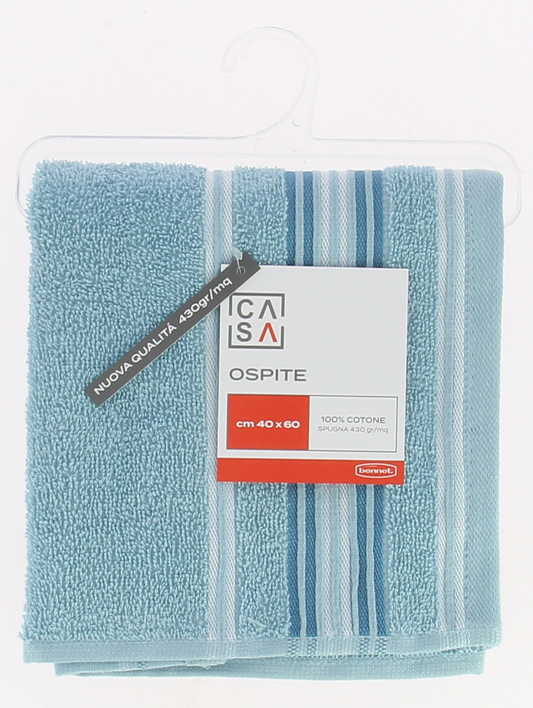 Ospite Spugna Bordo Jacquard Cm40x60 Azzurro Chiaro Casa - Foto 1