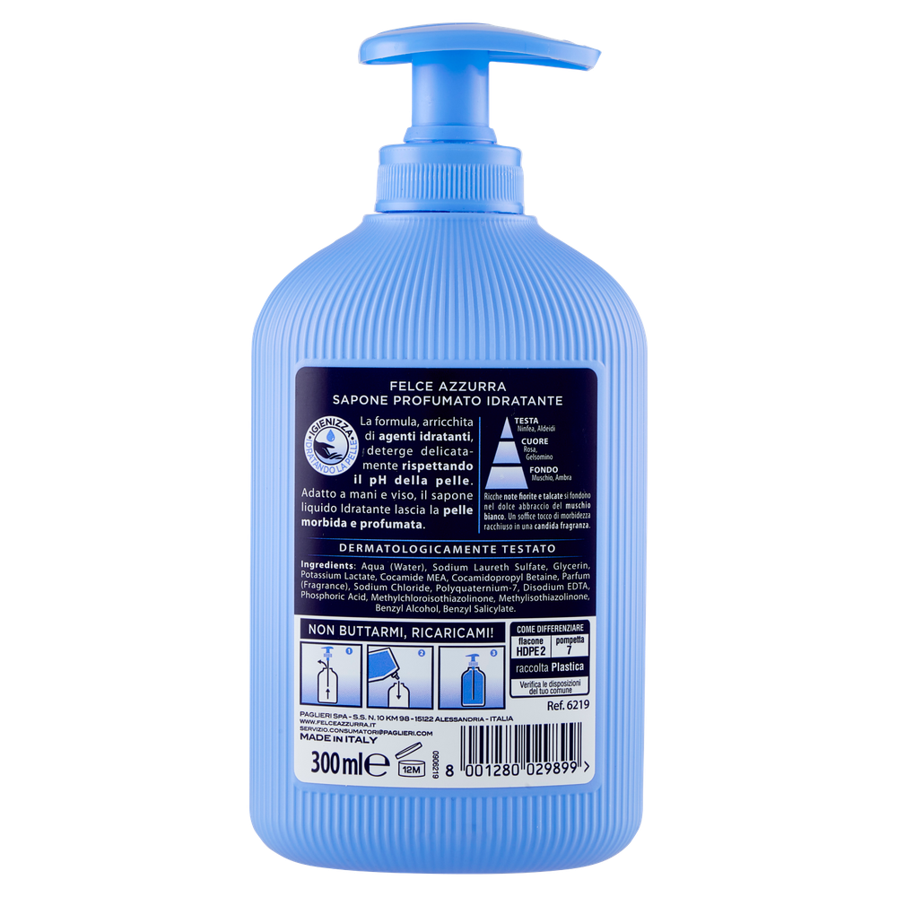 Sapone Liquido Idratante Muschio Bianco Felce Azzurra