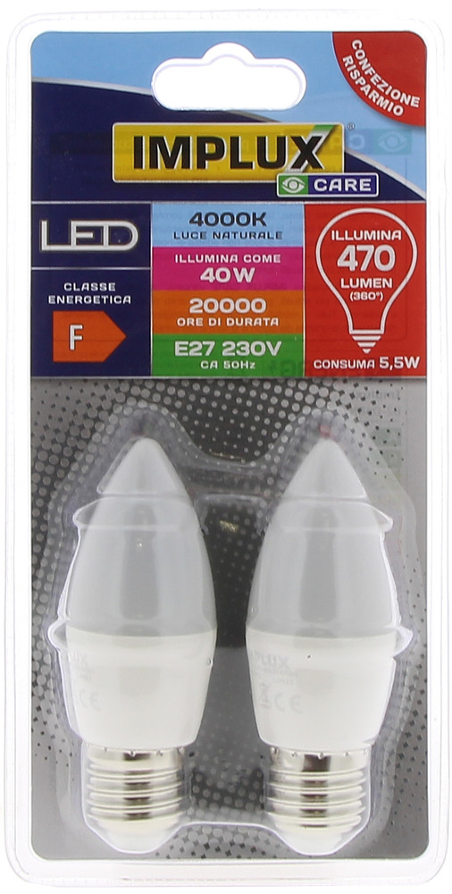 2 Lampadine A Led A Candela 35we27 Luce Neutra Implux - Foto 1