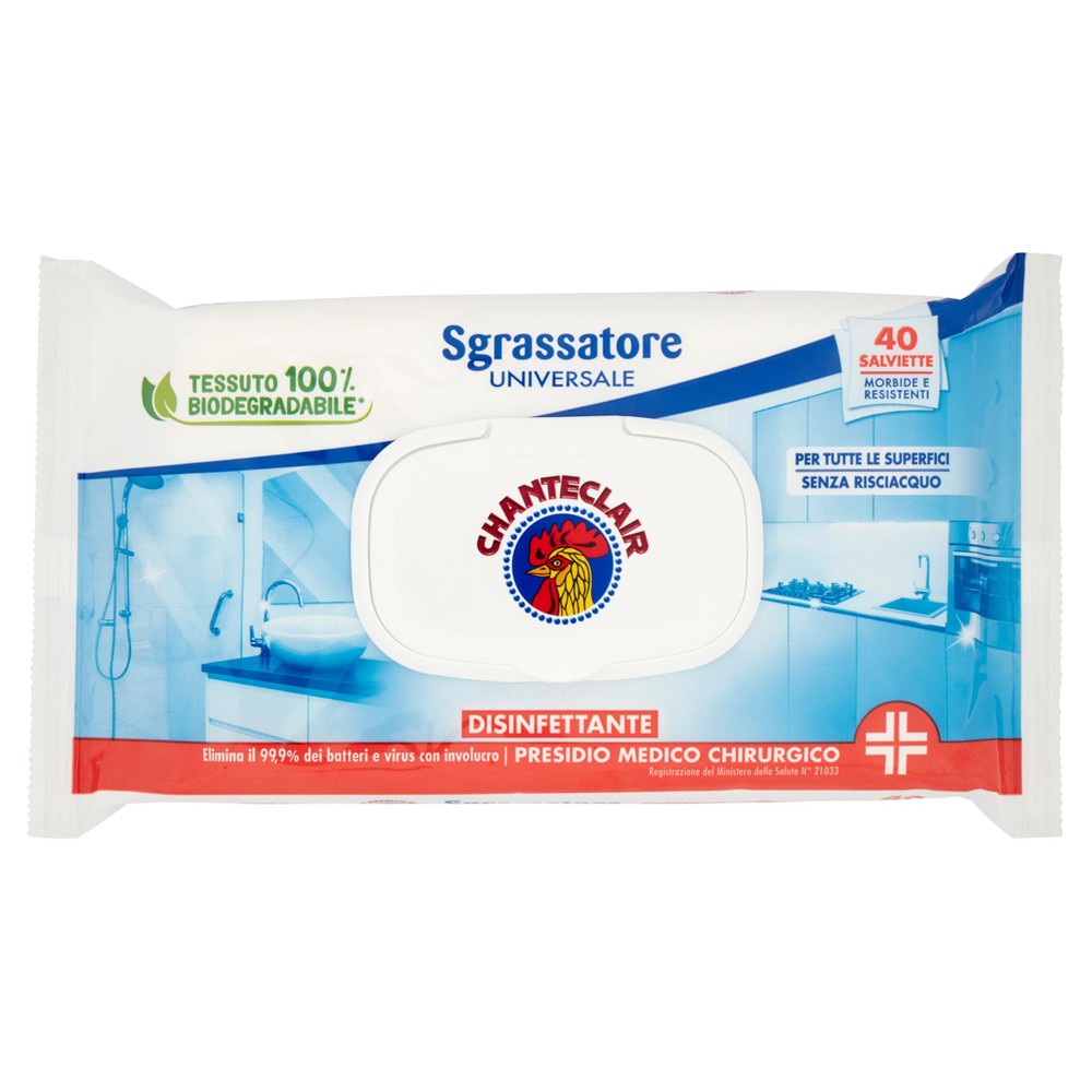 Salviette Sgrassatore Universale Disinfettante Chanteclair - Foto 1