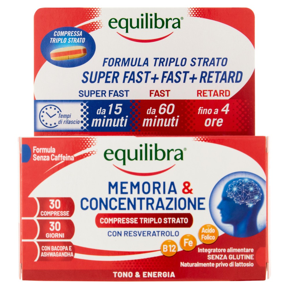 Equilibra Memoria & Concentrazione Compresse Triplo Strato 30 X 1,15 G - Foto 1