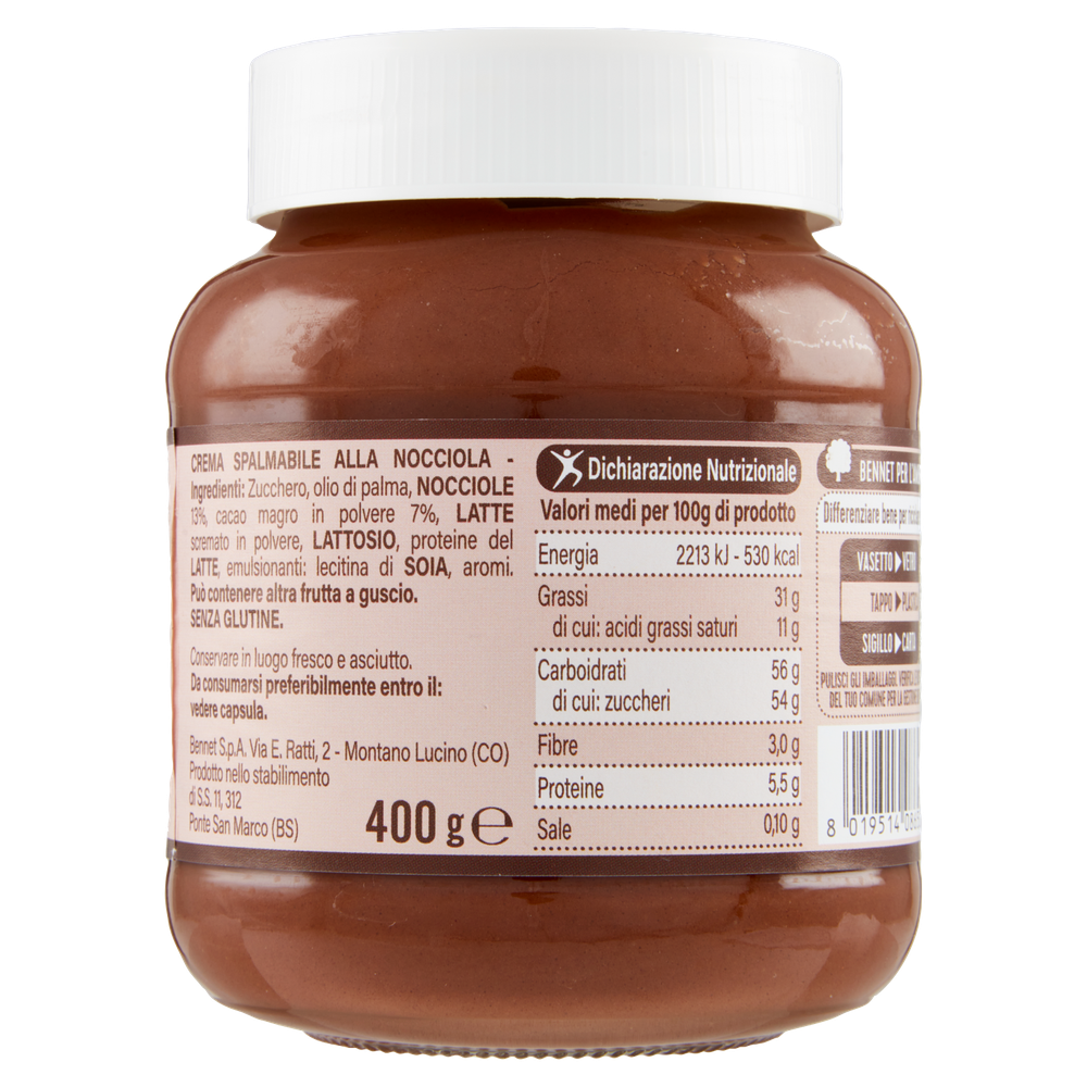 Crema Spalmabile Al Cacao E Nocciola Bennet - Foto 3