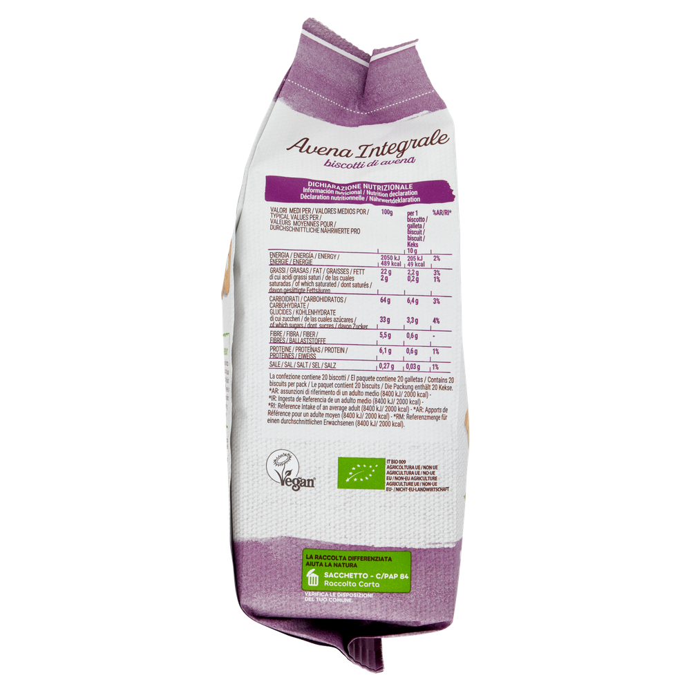 Sarchio Avena Integrale Biscotti Di Avena Biologico 200 G - Foto 2