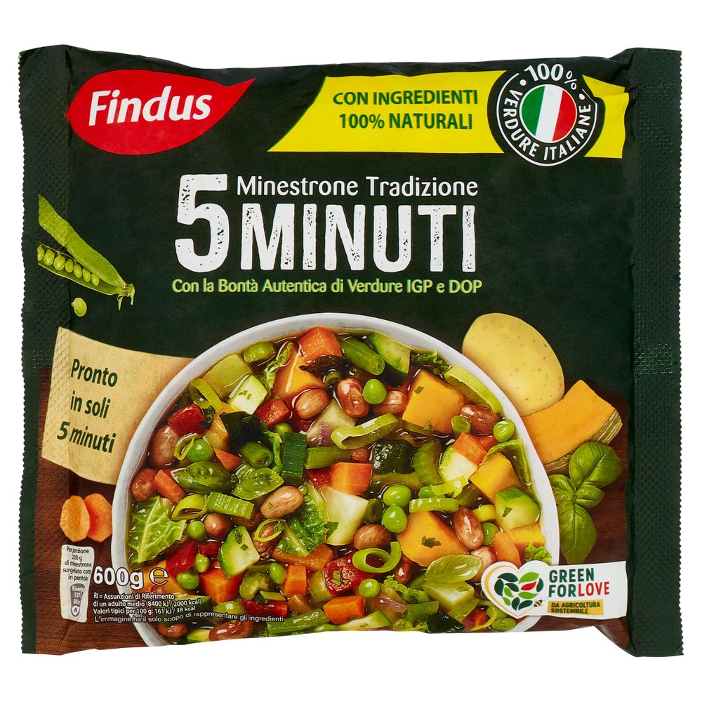 Minestrone Tradizione 5 Minuti Verdure 100% Italiane Igp Dop Findus