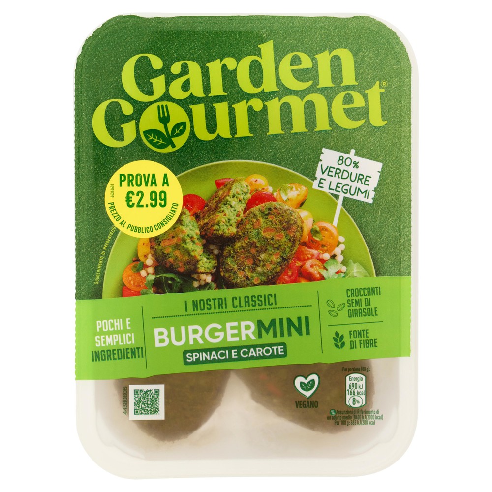 Burger Mini Spinaci E Carote Garden Gourmet - Foto 1