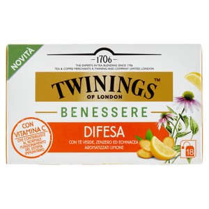 Infuso Benessere Difesa Tè Verde Con Vitamina C 18x2g Twinings - Foto 1