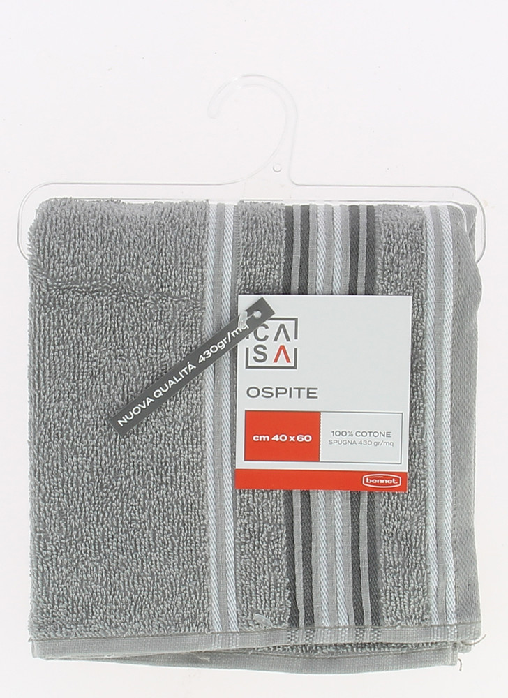 Ospite Spugna Bordo Jacquard Cm40x60 Grigio Chiaro Casa - Foto 1