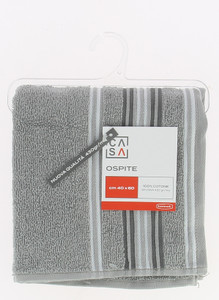 Ospite Spugna Bordo Jacquard Cm40x60 Grigio Chiaro Casa - Foto 1