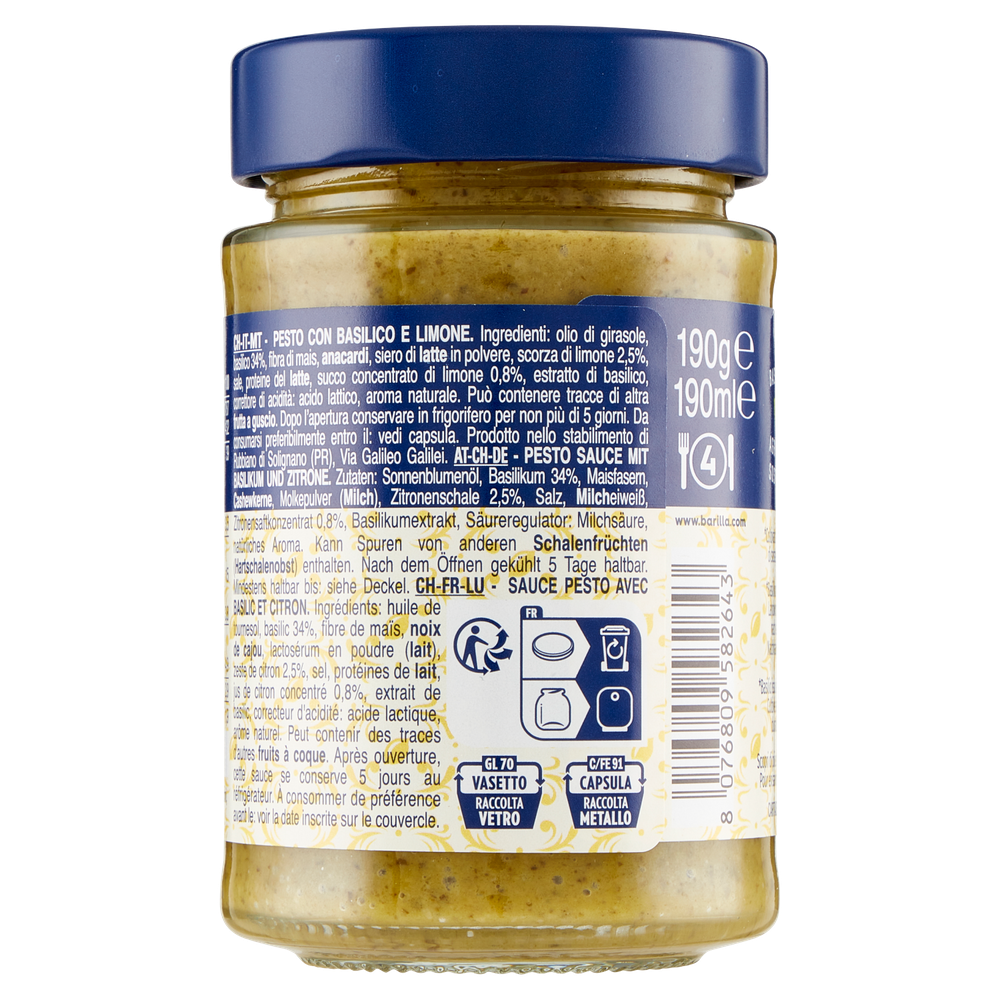 Pesto Basilico E Limone Per Pasta Senza Glutine Barilla - Foto 3