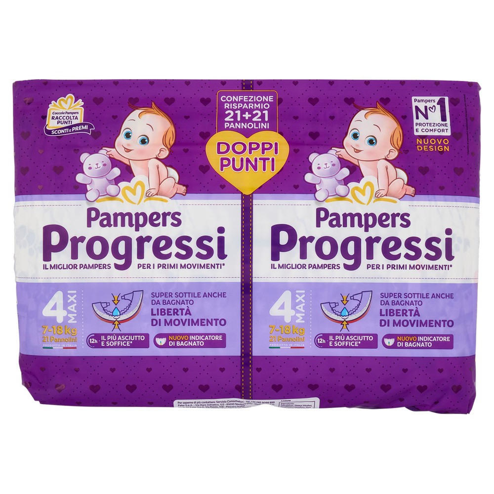 42 Pannolini Progressi Taglia 4 Maxi Pampers - Foto 1