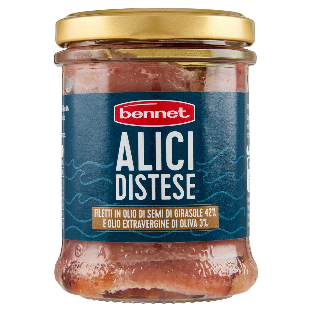 Alici Distese In Vaso In Olio Di Semi Di Girasole E D'oliva Bennet - Foto 1