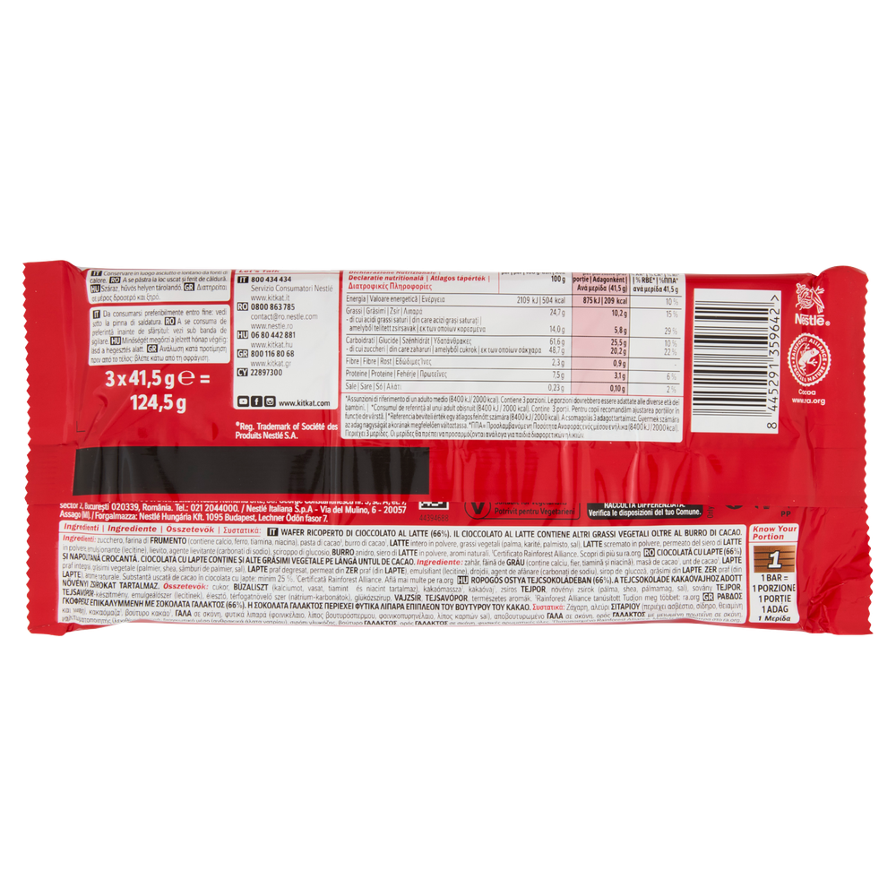Wafer Kitkat Original Ricoperto Di Cioccolato Al Latte 3x41,5g Kitkat - Foto 3