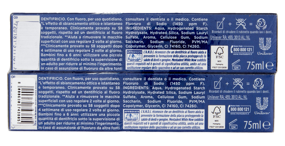 2 Dentifricio White Antimacchia Mentadent - Foto 3
