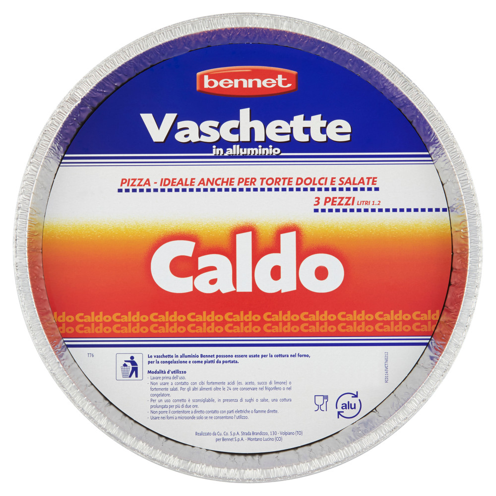 3 Vaschette Alluminio Caldo Pizza Bennet - Foto 1