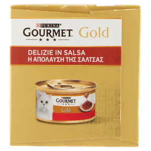 Alimento Umido Per Gatti Gold In Salsa Alla Carne 4 Da Gr.85