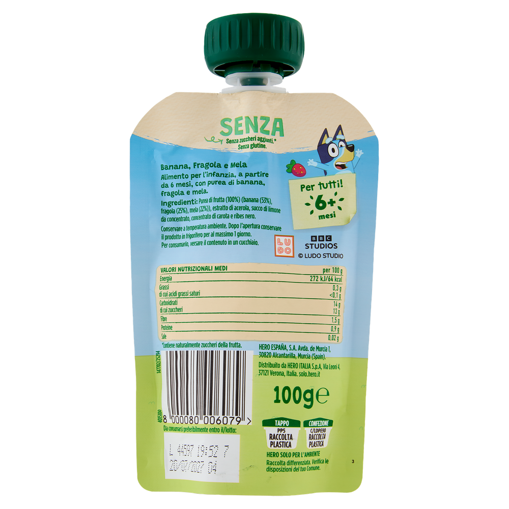 Pouches Banana Fragola Mela Hero Solo Bluey - Foto 3