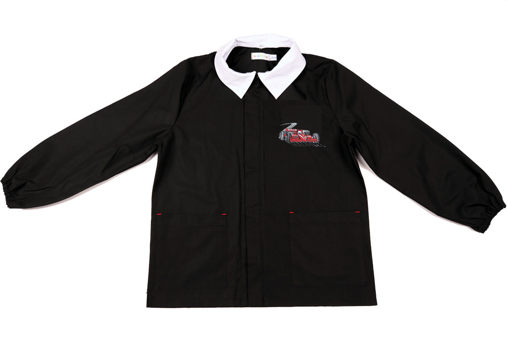 Casacca Scuola Bimbo Nero Con Ricamo, Colletto Staccabile 11 Anni