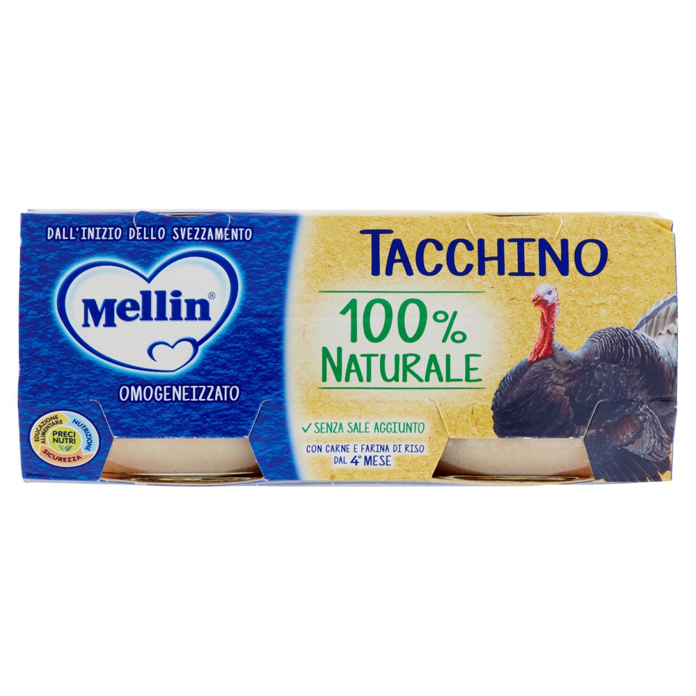 Omogeneizzato Carne Dal 4° Mese Di Tacchino 2x80g Mellin - Foto 1