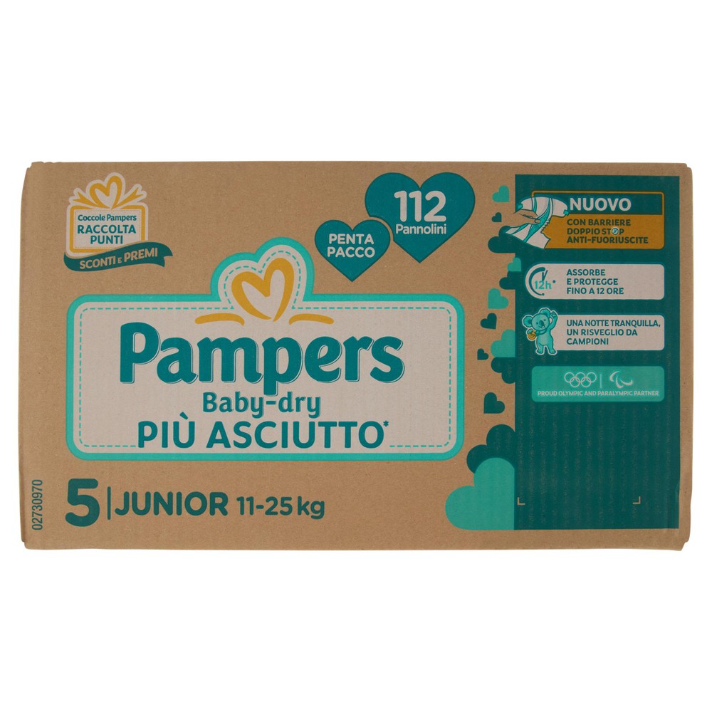 112 Pannolini Baby Dry Pentapack Junior Pampers - Foto 1