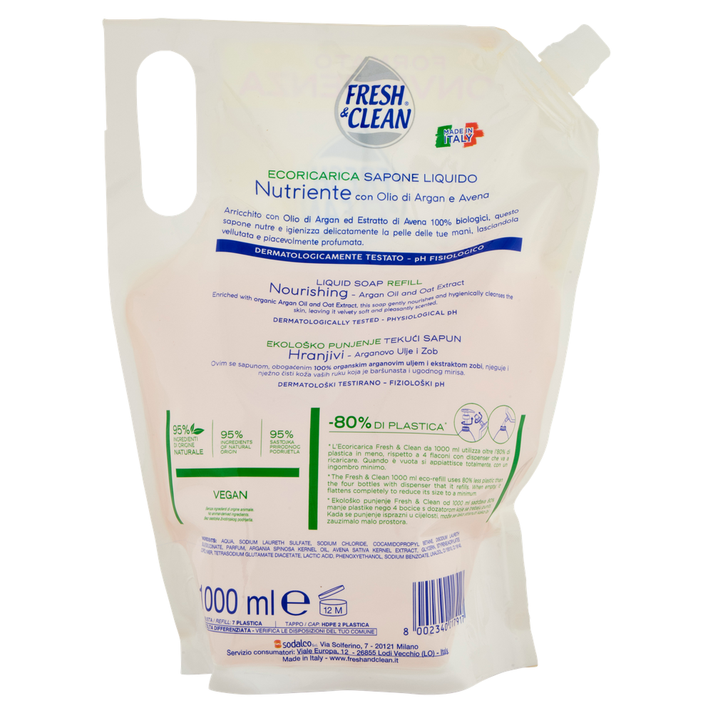 Ecoricarica Sapone Liquido Nutriente Olio Argan Fresh & Clean - Foto 3