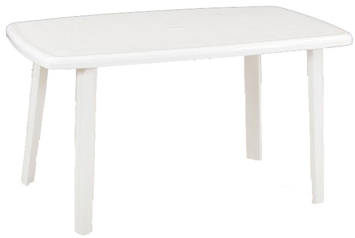 Tavolo Rettangolare Cayman Bianco Cm 137x85x72h In Resina Prodotto In - Foto 1