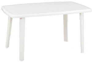 Tavolo Rettangolare Cayman Bianco Cm 137x85x72h In Resina Prodotto In - Foto 1