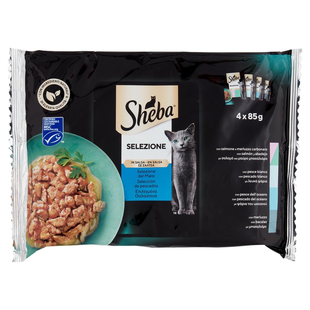 Sheba Selezione Cibo Umido Per Gatti Adulti, Pesce 4x85g - Foto 1