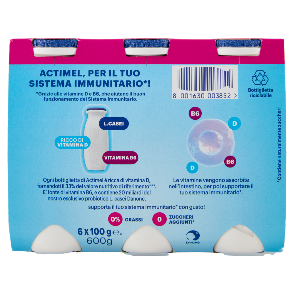 Yogurt Da Bere Ricco Di Vitamine Bianco Zero Grassi 6x100ml Actimel - Foto 3