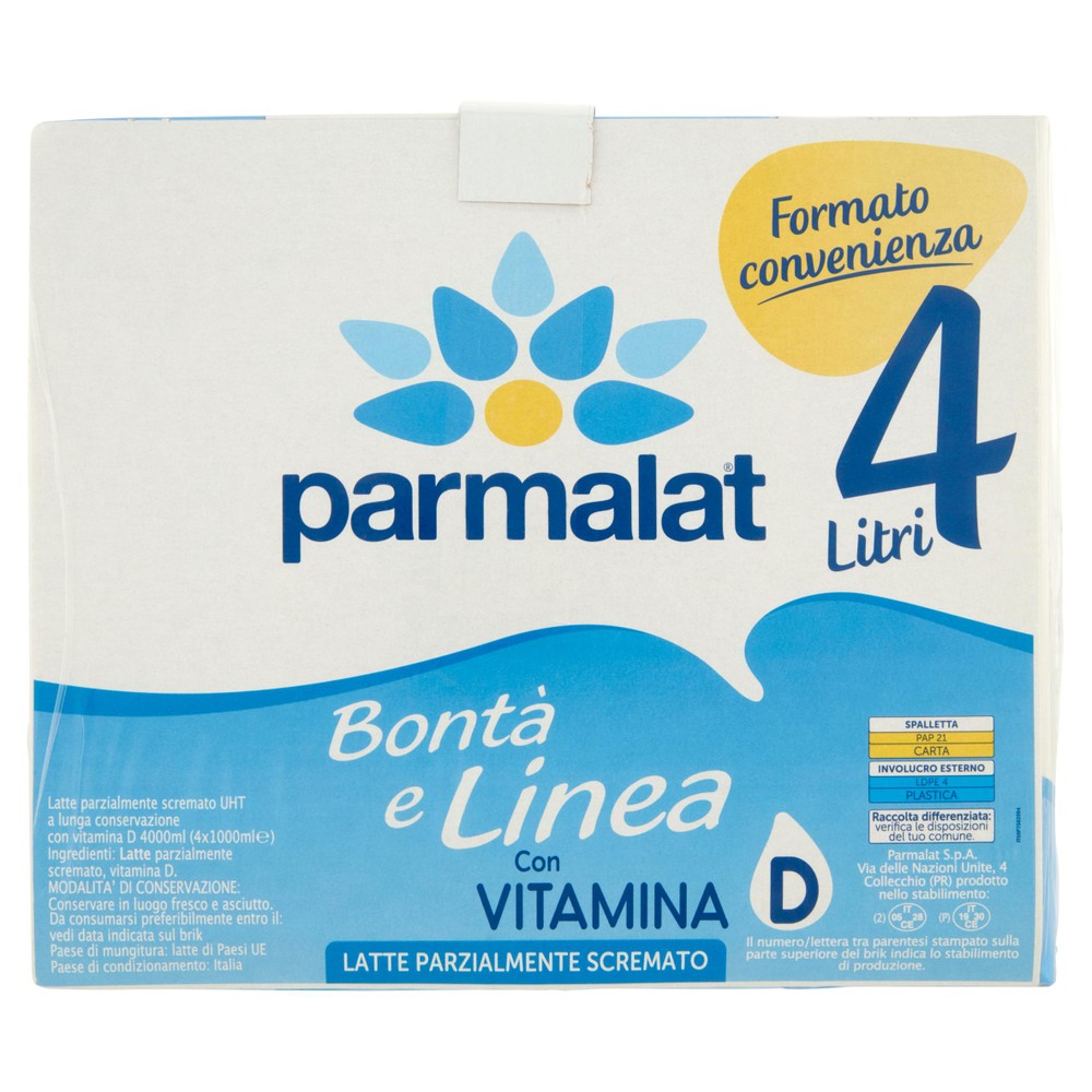 Latte Uht Parzialmente Scremato Parmalat 4 Da L.1 - Foto 1