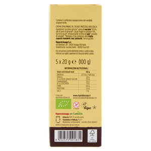 Crema Spalmabile Noccolata Dark Senza Latte Bio 5x20g Rigoni Di Asiago - Foto 3