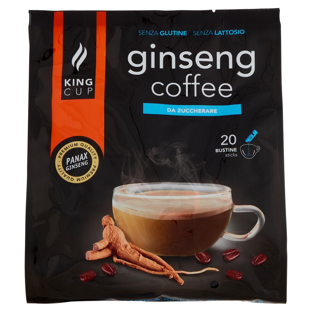 Caffè Al Ginseng Solubile Da Zuccherare In Bustine 20x12g King Cup - Foto 1