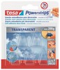 5 Ganci Trasparenti + 8 Strisce Biadesive Rimovibili Powerstrips Tesa