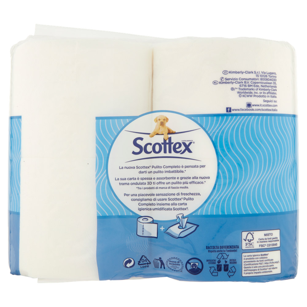 Carta Igienica Pulito Completo Scottex Conf.Da 4