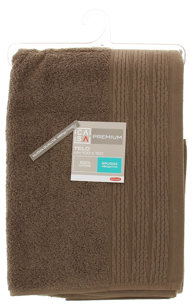 Telo Spugna Cm100x150 Bordo A Rilievo Marrone Casa Premium - Foto 1