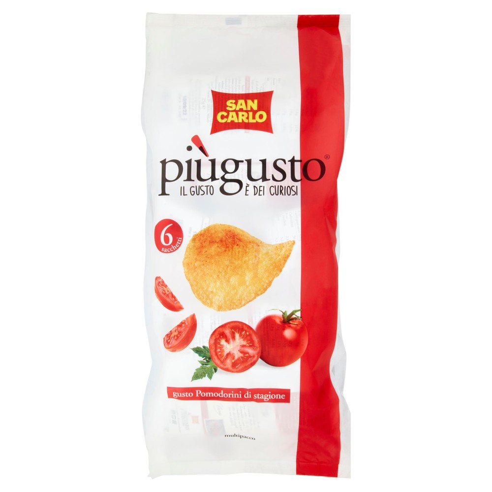 Patatine Piu'gusto Con Pomodorini Di Stagione 6x25g San Carlo - Foto 1