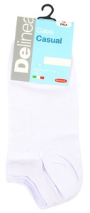 3 Calze Invisibili Uomo 43/46 Bianco Maglia Liscia Delinea - Foto 1